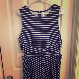 Black and white striped dress